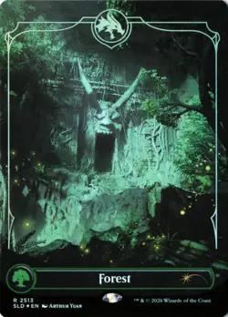 Forest FOIL 2513 SLD Secret Lair D&D Lands of the Forgotten Realms NM - Image 1