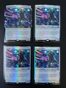 MTG- Chrome Dome x4 - TMNT (1x Extended Art) - All FOIL - Image 1