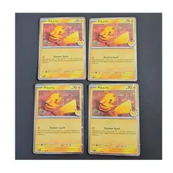 Pikachu Pokemon Day 30th Anniversary Stamp Lot of 4! Cosmo Holo! 051/162 NM - Image 1
