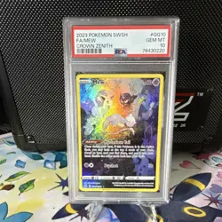 Pokemon Mew GG10/GG70 Crown Zenith Galarian Gallery Holo PSA 10 2023 English TCG - Image 1
