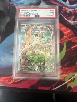 PSA 9 Meowth Illustration Rare 106/094 Phantasmal Flames - Image 1