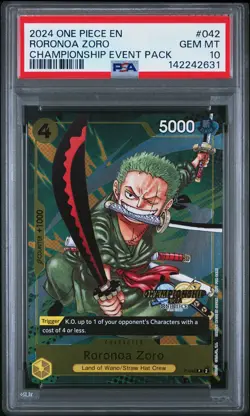 2024 ONE PIECE CHAMPIONSHIP 2024 EVENT PACK #042 RORONOA ZORO PSA 10 - Image 1