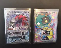 Pokemon tcg card N’s Zoroark Ex 286/217 Iono's Bellibolt 279 Ascended Heroes SIR - Image 1