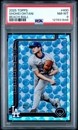 2025 Topps Shohei Ohtani #400 Holiday Beach Ball /50 PSA 8 - Image 1