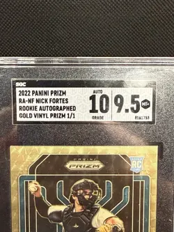 Nick Fortes 2022 Panini Prizm Gold Vinyl Rookie Auto 1/1 RA-NF SGC 9.5 AU 10 - Image 2