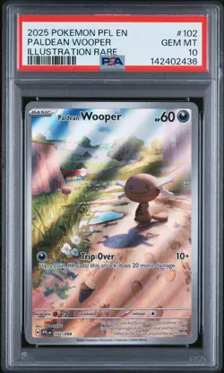2025 POKEMON PFL EN-PHANTASMAL FLAMES ILLUSTRATION RARE PALDEAN WOOPER PSA 10 - Image 1