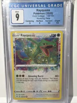 Pokemon Card TCG - Rayquaza 138/185 Amazing Rare Vivid Voltage CGC 9 Mint - Image 1