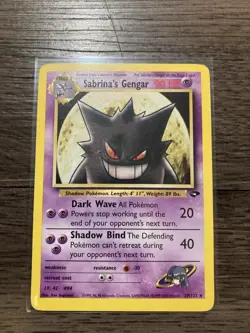 2000 Pokemon Gym Heroes Sabrina’s Gengar 29/132 LP Non Holo Vintage Card - Image 1