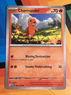 SV: Scarlet & Violet 151 Charmander #004/165 Common Pokemon Card NM - Image 1