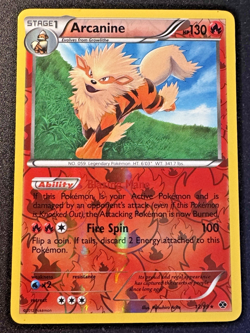 Arcanine 12/99 B&W Next Destinies Pokemon Card Reverse Holo Foil Rare MP - Image 1