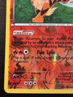 Arcanine 12/99 B&W Next Destinies Pokemon Card Reverse Holo Foil Rare MP - Image 5