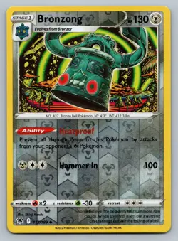 2022 Pokemon Astrial Radiance Bronzong 112/189 Reverse Holo - Image 1