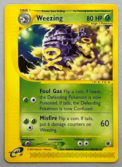 Pokemon Weezing #70/165 Non-Holo Rare - 2002 Expedition Base Set - NM or Better! - Image 1
