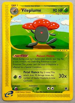 Pokemon Vileplume #69/165 Non-Holo Rare - 2002 Expedition Base Set - NM to Mint! - Image 1