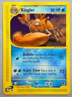 Pokemon Kingler #50/165 Non-Holo Rare - 2002 Expedition Base Set - NM to MT! - Image 1