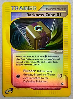Pokemon Darkness Cube #119/147 Reverse Holo Trainer - 2003 Aquapolis - NM to MT! - Image 1