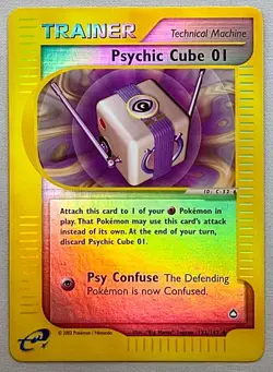 Pokemon Psychic Cube #132/147 Reverse Holo Trainer - 2003 Aquapolis - NM to MT - Image 1