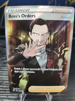2020 Pokemon Rebel Clash Boss’s Orders 189/192 Full Art Holo Giovanni Supporter - Image 1
