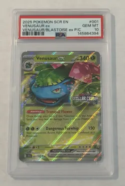 Pokemon Venusaur ex SCR Stamped Holo Stellar Crown PSA 10 001/142 - Image 1