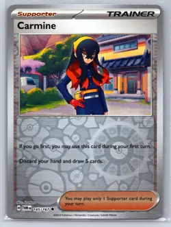 CARMINE 145/167 UNCOMMON TWILIGHT MASQUERADE POKEMON REVERSE HOLO NM - Image 1