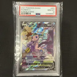 2021 POKEMON SWORD & SHIELD FUSION STRIKE #251 FULL ART/MEW V PSA 10 - Image 1