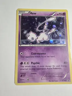 Pokemon Mew XY192 X & Y Cosmos Holo Ultra Rare Black Star Promo Swirl - Image 3