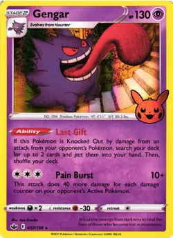 Pokemon TCG Gengar Promo Trick or Trade Halloween 057/198 Holo NM - Image 1