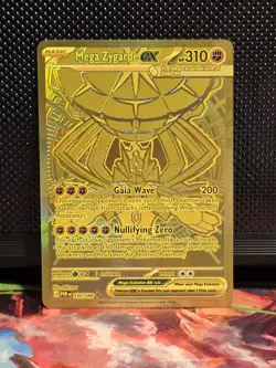 Pokemon Mega Zygarde EX 124/088 Gold Mega Hyper Rare Perfect Order Full Art NM - Image 2