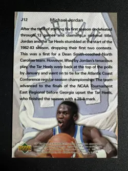 1998-99 UPPER DECK MICHAEL JORDAN SP TOP PROSPECTS PHI BETA #J12 - Image 2