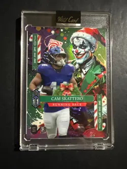 Cam Skattebo True 1/1 Santa Joker From Holiday Pack Multi-Sport 2025 Wild Card - Image 1