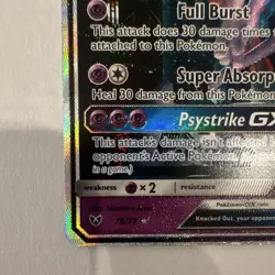 Mewtwo GX Full Art Secret Shiny Holo Rare 78/73 Shining Legends Pokemon Card - Image 4