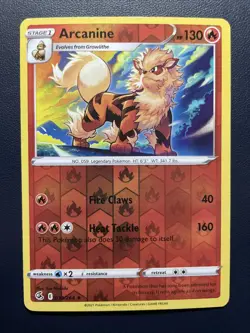 1x Pokemon TCG Reverse Holo Fusion Strike Arcanine #033/264 Moderately Played - Image 1