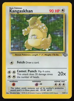 Kangaskhan 5/64 Unlimited Holo Rare Jungle Pokemon LP - Image 1
