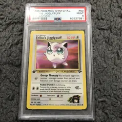 2000 Pokemon Gym Challenge 1st Edition Erika's Jigglypuff 69/132 PSA 9 Mint - Image 1