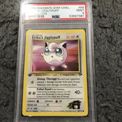 2000 Pokemon Gym Challenge 1st Edition Erika's Jigglypuff 69/132 PSA 9 Mint - Image 2