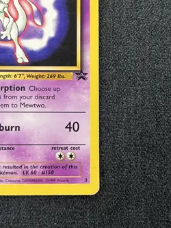 Pokemon Mewtwo 3 promo Vintage WOTC Black Star Promo (1999) Moderately Played - Image 5
