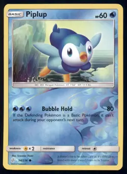 Piplup 54/236 Common Cosmic Eclipse Pokemon Reverse Holo Near Mint - Image 1