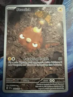 Pokemon Stunfisk 202/191 Sv08: Surging Sparks Illustration Rare Holo 110 HP EN - Image 1