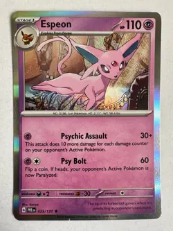 Pokemon TCG PRE Prismatic Evolutions 033/131 Espeon Holo Rare - Image 1