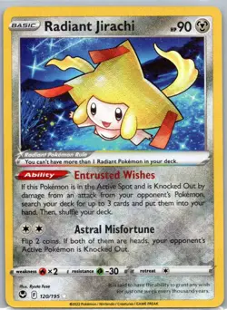 Pokemon TCG Radiant Jirachi 120/195 Silver Tempest Holo NM - Image 1