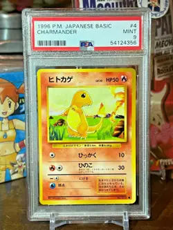 1996 Pokemon Japanese Basic Charmander #4 PSA 9 - MINT! - Image 1