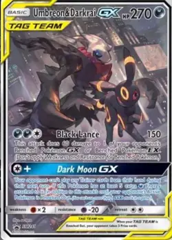 Umbreon&Darkrai GX Pokemon Tag Team Promo SM241 Full Art Holo Sun Moon LP - Image 1