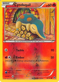 Cyndaquil 18/162 Common BREAKthrough Pokemon Reverse Holo Lightly Played - Image 1
