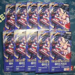One Piece TCG The Azure Sea’s Seven OP-14 Sleeved Booster Pack Lot Of 10 Sealed - Image 1