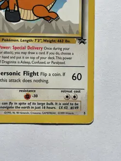 Dragonite Movie Promo 05/53 WoTC Black Star LP Pokemon The First Movie 1999 - Image 4