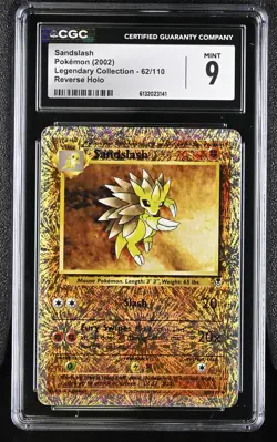 CGC 9 MINT Sandslash 62/110 Legendary (collection) Reverse Holo Pokemon Card - Image 1
