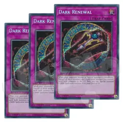 Yugioh - Dark Renewal x 3 - 1st Edition - Secret Rare NM - Free Holo Card - Image 1