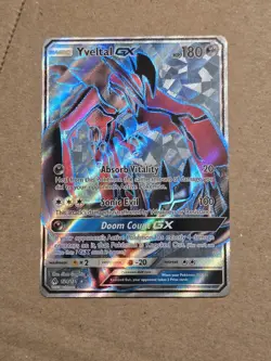 Pokemon Yveltal GX Full Art 124/131 Sm-Forbidden Light Holo Card - Image 1