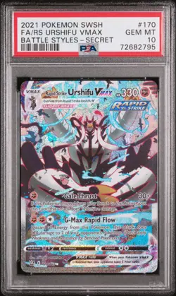 Pokemon TCG Rapid Strike Urshifu VMAX Holo Secret Rare Card 170/163 PSA 10 - Image 2
