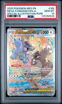 PSA 10 GEM MINT MEGA KANGASKHAN ex 182/132 Mega Evo Full Art Graded Pokemon Card - Image 1
